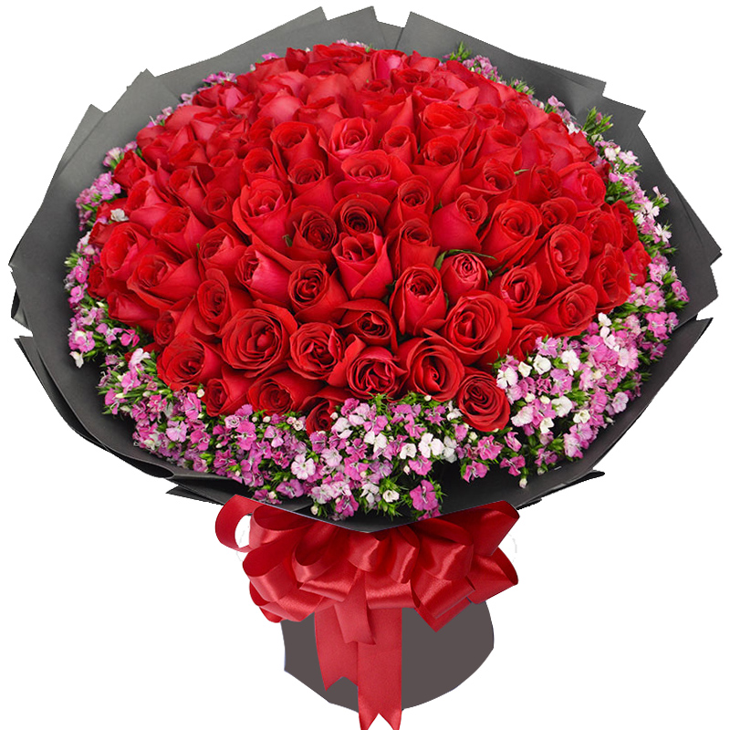 爱你到永远-99支精品红玫瑰鲜花