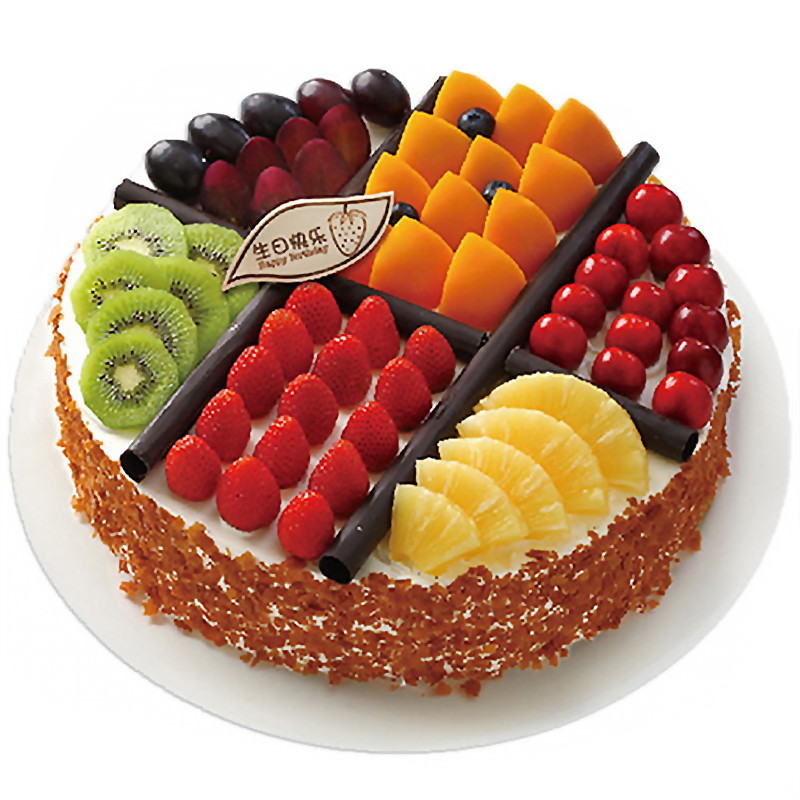 欢乐果园-圆形水果蛋糕