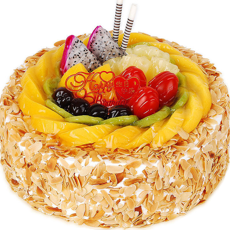 鮮果樂園-圓形鮮奶水果蛋糕