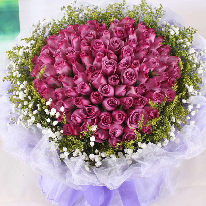 紫水晶-99支精品紫玫瑰