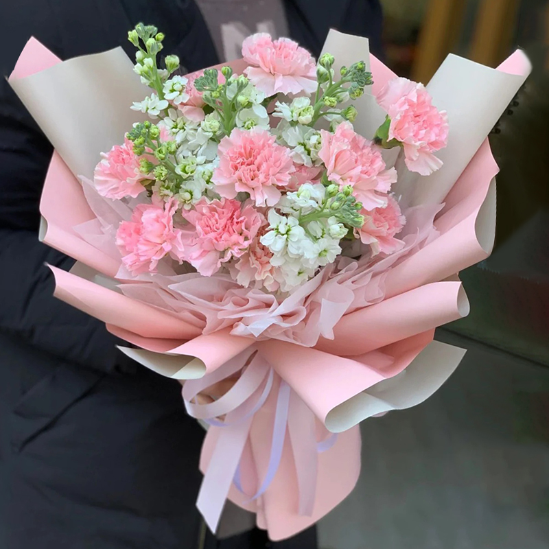 媽媽，我愛您！-11朵粉色康乃馨